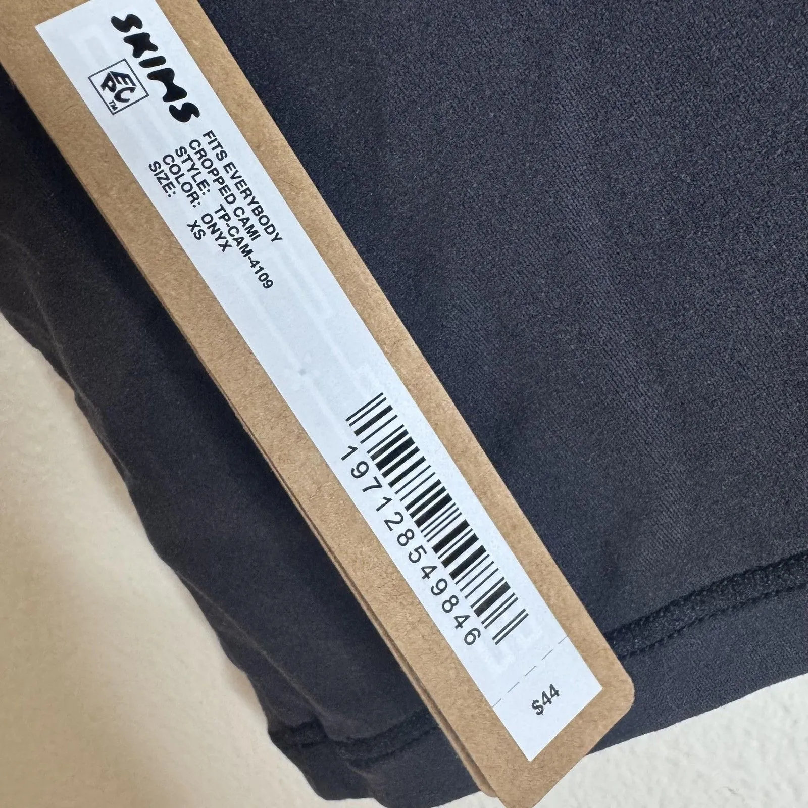 Skims Fits Everybody Cropped Cami Tank Top Womens XS Black Onyx Stretch Camisole - Image 4