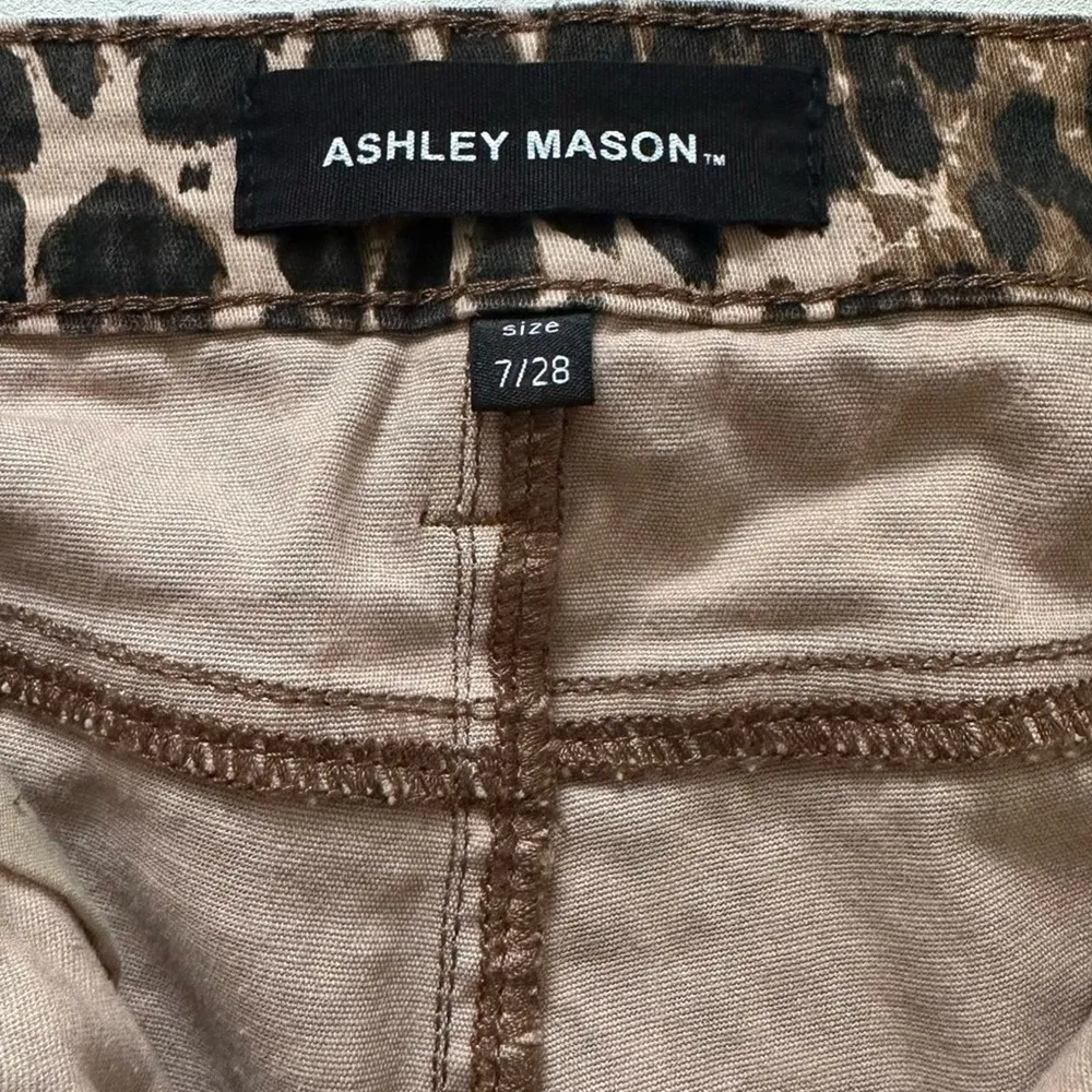 Ashley Mason Pants Leopard Cheetah Animal Print Cargo Skinny Pants Junior 7 - Image 2