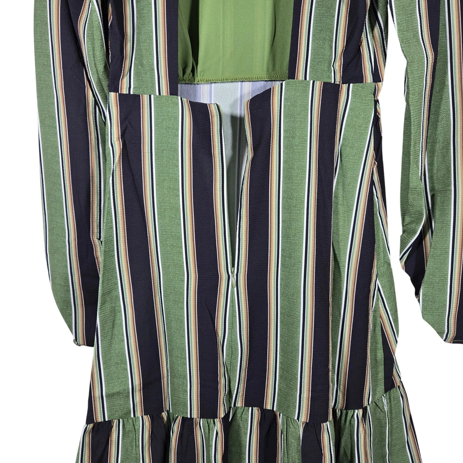 Area Stars Stripe Long‎ Tiered Dress in Green XS NWT - Image 4