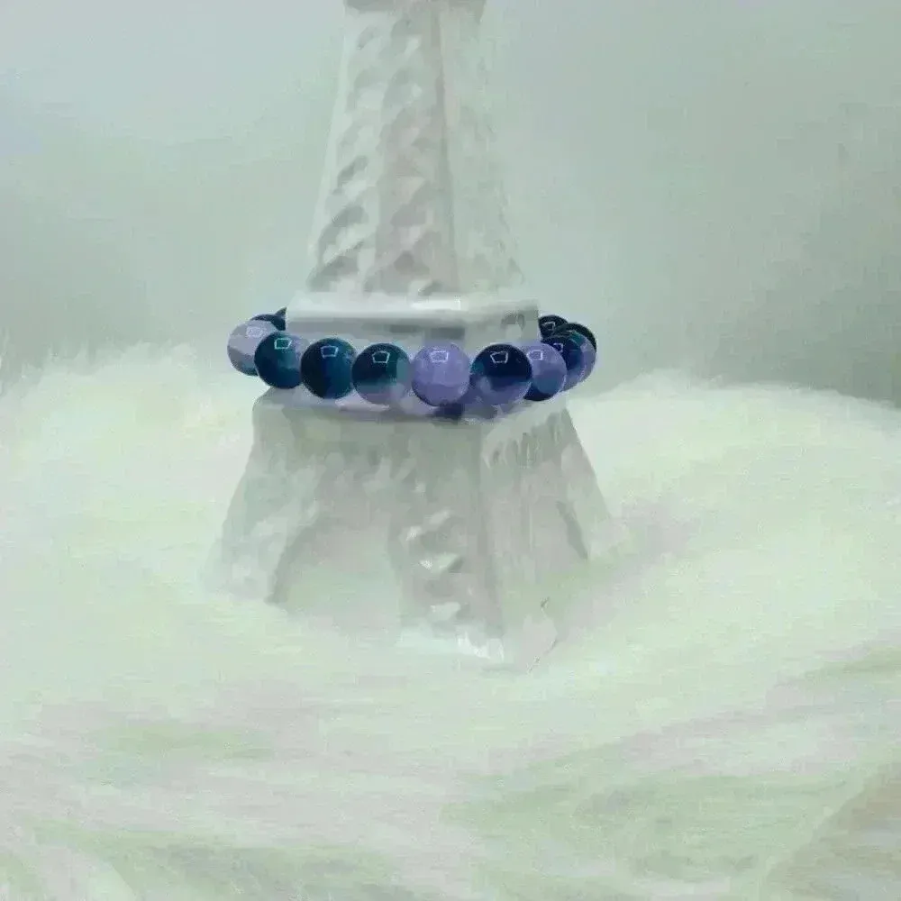 Blue Berry 10mm Beaded Bracelet Purple - Image 6