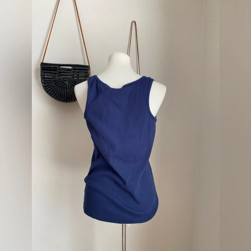 Harley Davidson Blue Crystal Tank Top, Size Large - Image 2