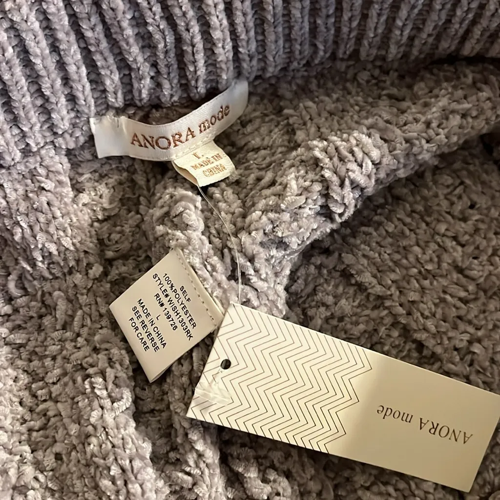 Anora Mode Cozy Knit Cable Shorts NWT Gray Size L - Image 6