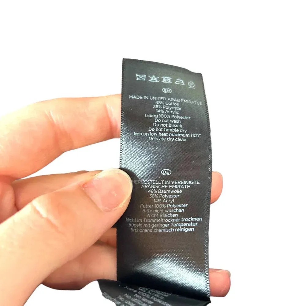 Hobbs London Navy Blue Orange Striped Tweed Open Blazer‎ Size US 4 - Image 9