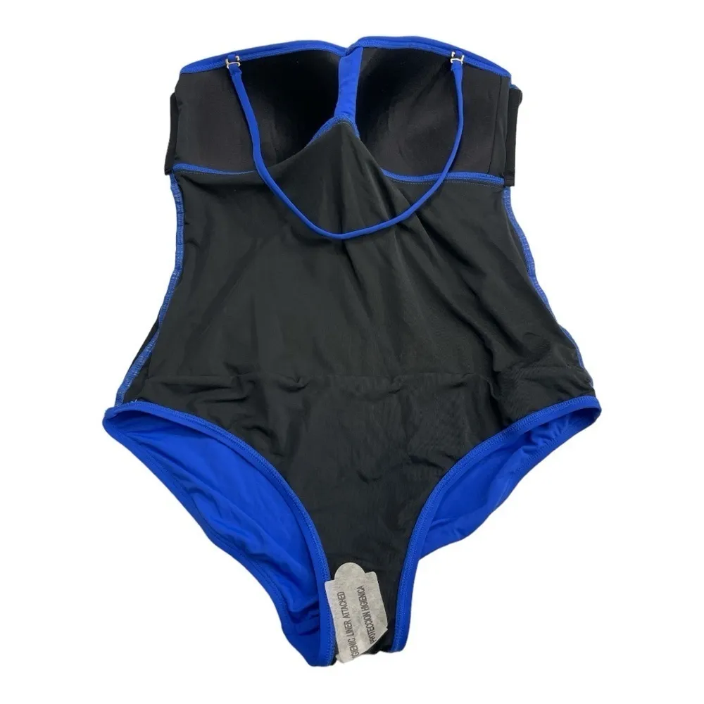 Hilor Women's Bandeau One Piece Swimsuits Front Twist
Ruched Bathing Suits 8 Blue - Image 11