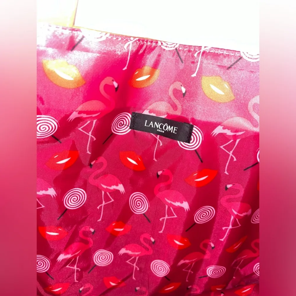 Lancôme Paris Bright Red Flamingo All Over Print Inside Over the Shoulder Tote - Image 14