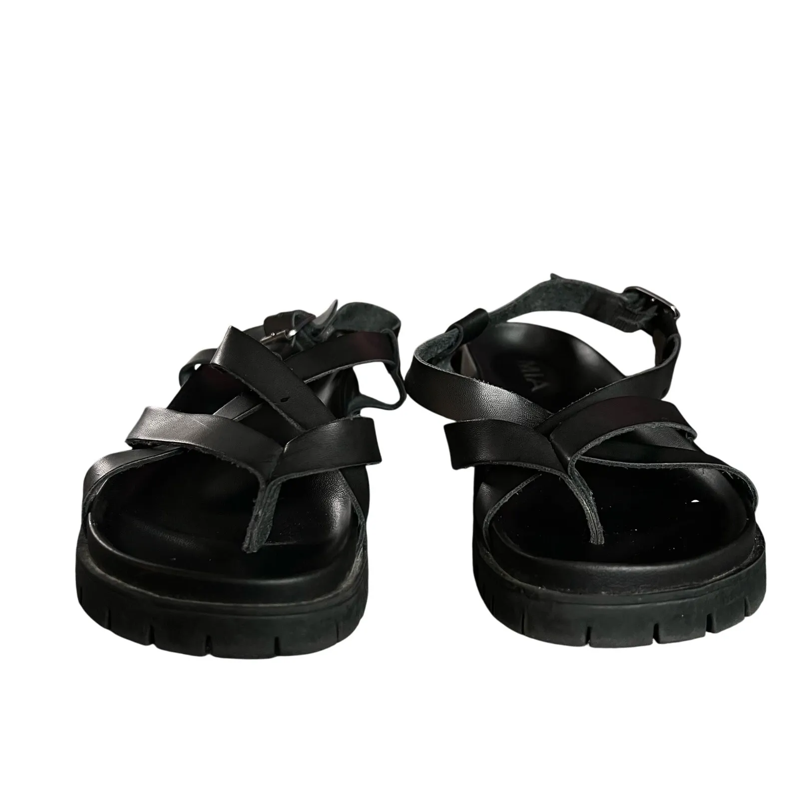 MIA Black Tandy Sandals Size 7 Strappy Lug Sole MH1911MM - Image 2