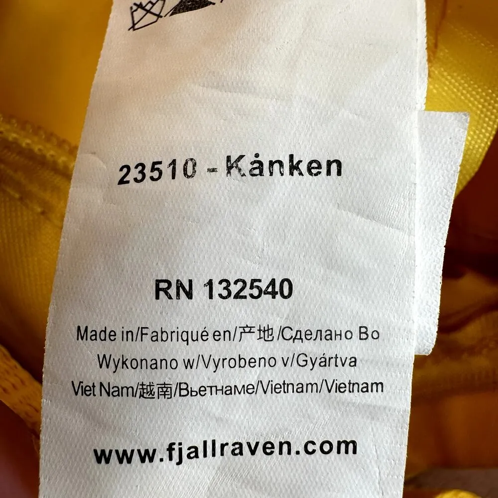 Fjallraven Kanken Mini Backpack Everyday Outdoor Convertible Zip Yellow One Size - Image 6
