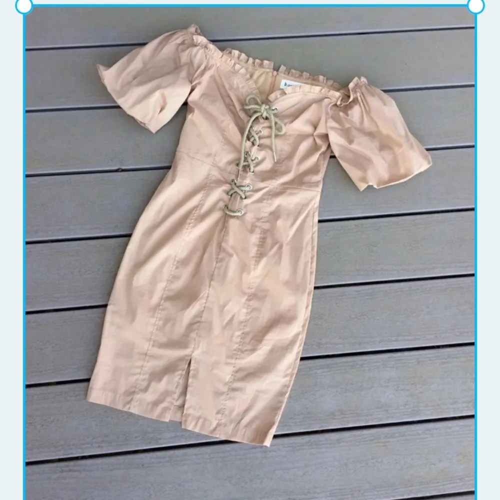 Boutique Dress Off Shoulder Khaki NWT Womens Small Size undefined - Image 12