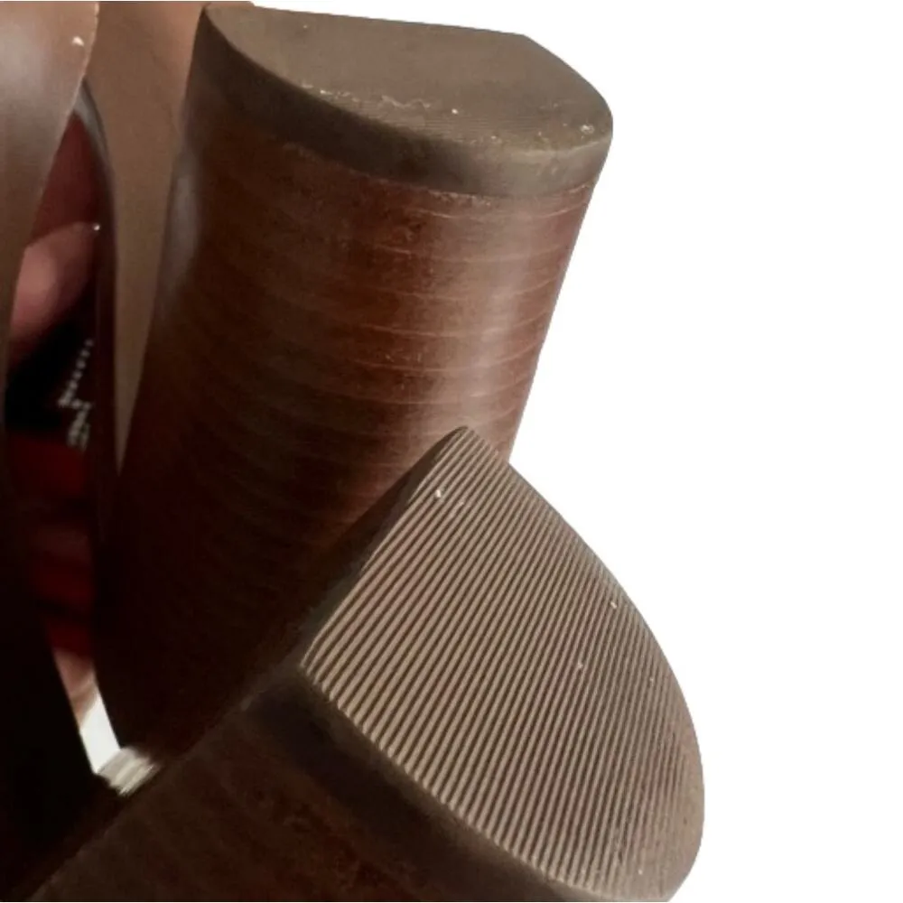 Tory Burch Florian Woven Leather  Red/Navy/White 4.25” Block Heel Sandal Size 8M - Image 10