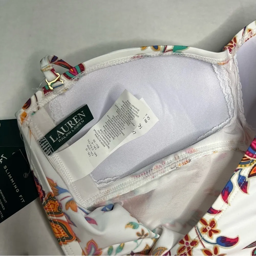 Ralph Lauren floral twist tubini swim top size 0 - Image 7