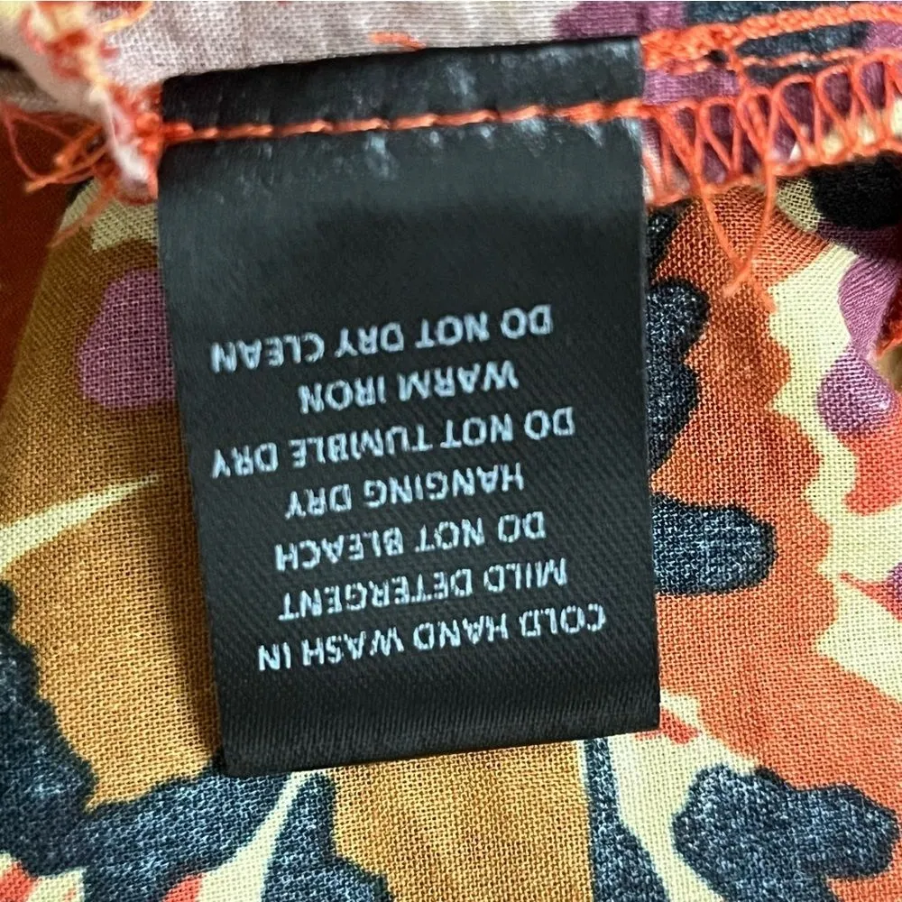 Karlie Floral Tunic Blouse Women’s L – Boho Hippie Coastal Resortwear Cottage - Image 7