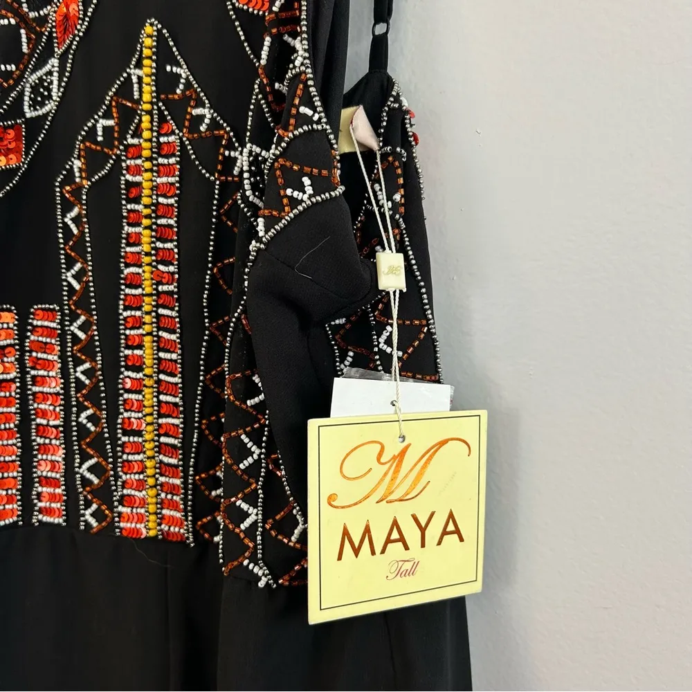 NWT Maya Tall Beaded & Sequin Aztec Pantsuit for Asos Size 6 - Image 13