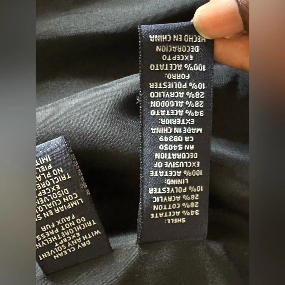 Jones New York Signature Blazer Jacquard Faux Fur Oversized Collar Mobwife - Image 10