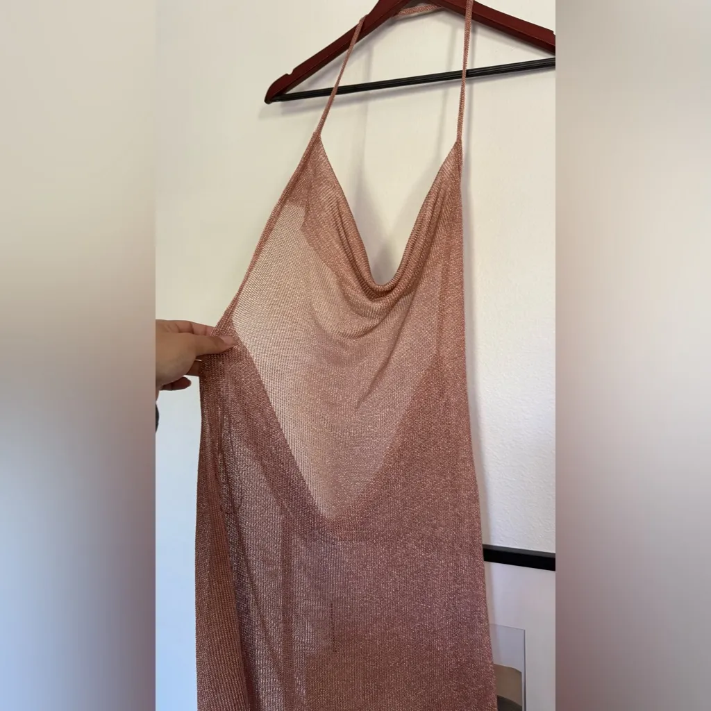 superdown  Shimmering rose gold Backless Dress - Image 6