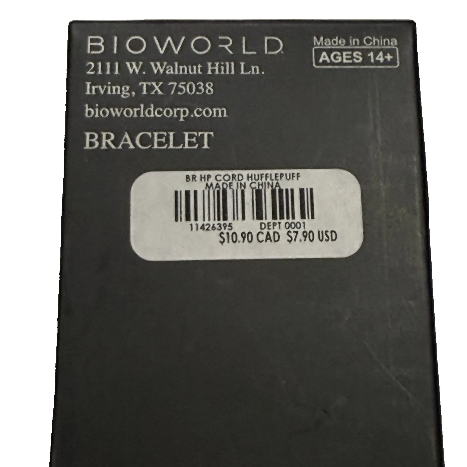 New Harry Potter Hufflepuff Badger Charm Bracelet BioWorld Black Cord Goldtone Gold - Image 6