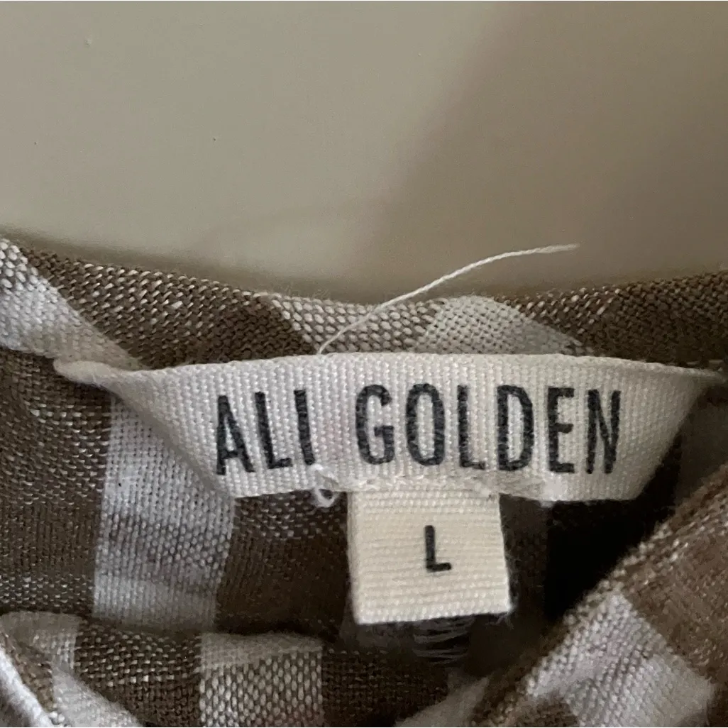ALI GOLDEN JUMPER WITH PATCH POCKETS KHAKI GINGHAM Brown Size L - Image 15