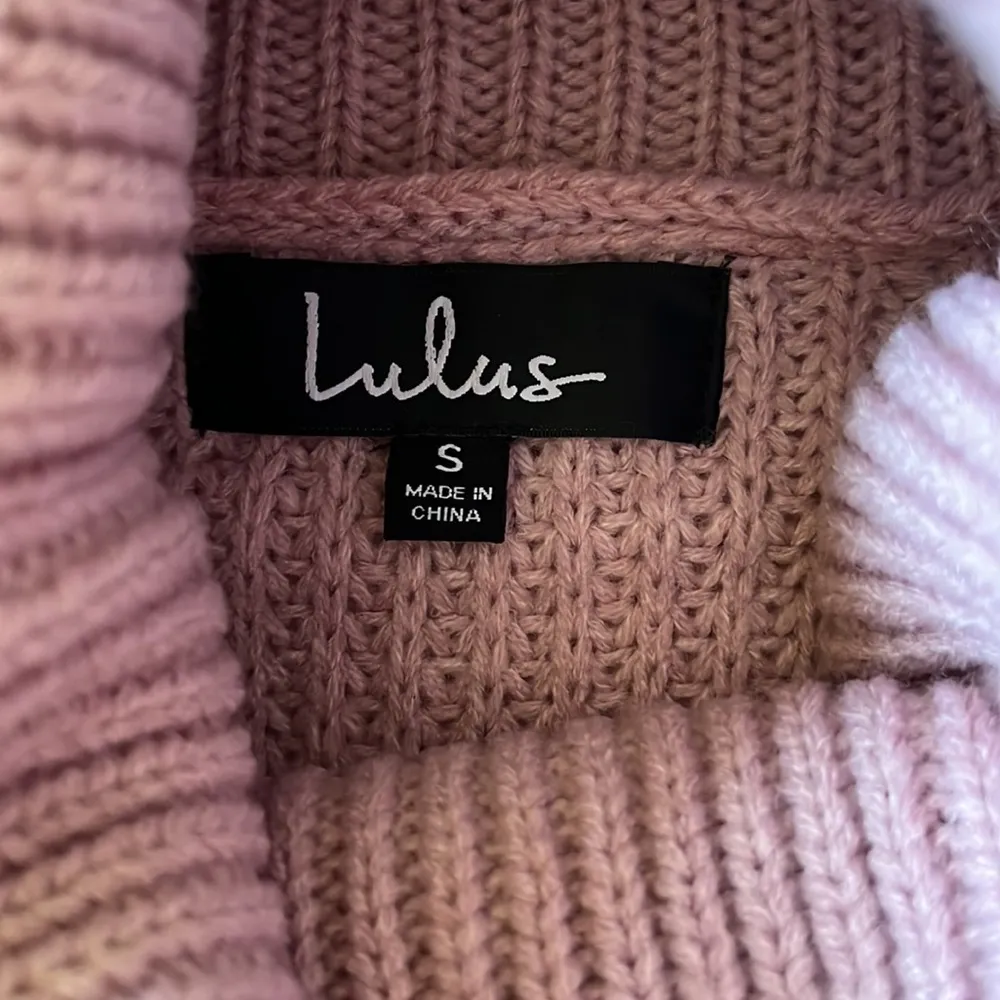 Lulus Women’s Sweet Demeanor Pink Turtleneck Cold-Shoulder Sweater Dress Small - Image 5