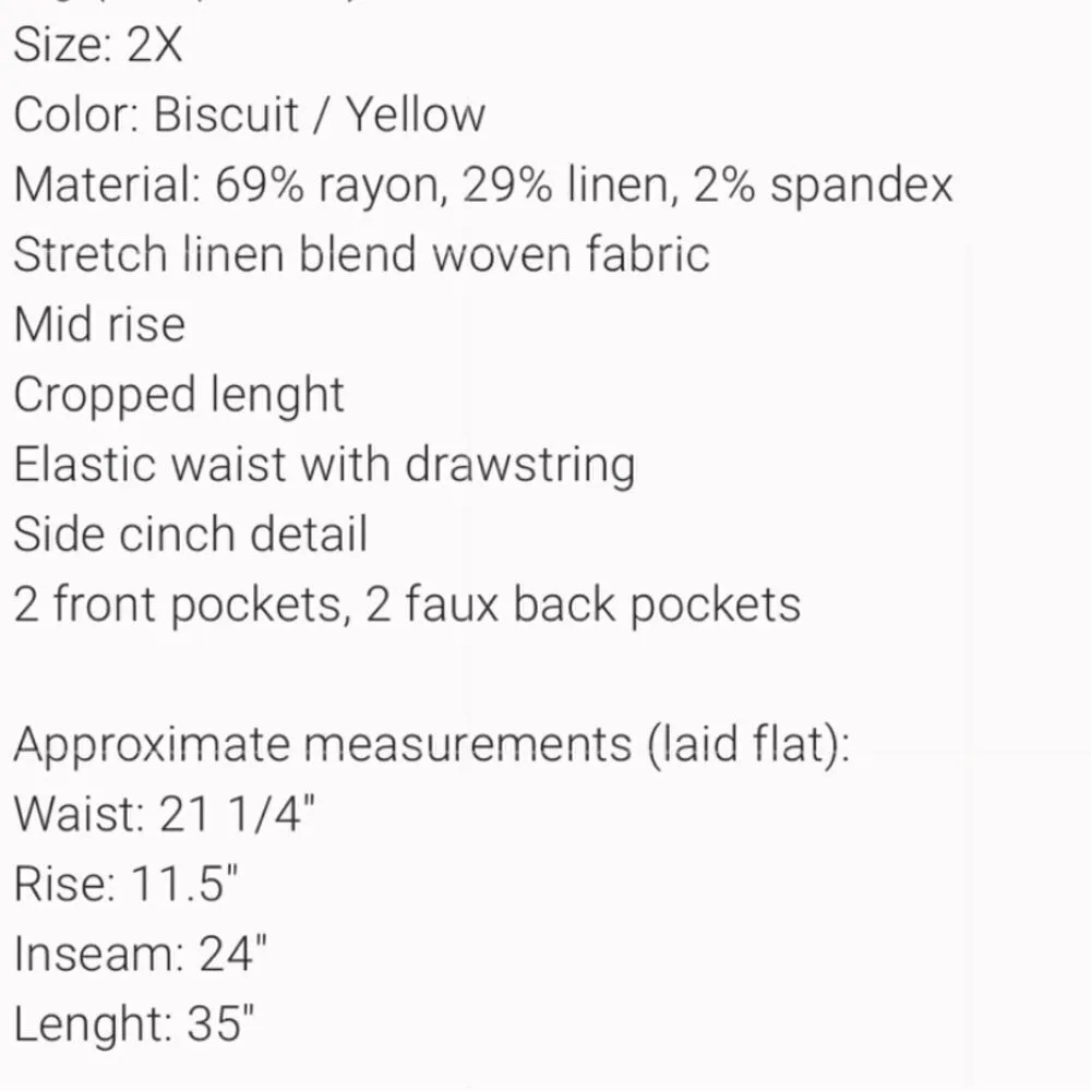 NWT Torrid crop linen elastic drawstring waist pants Size 2X - Image 10