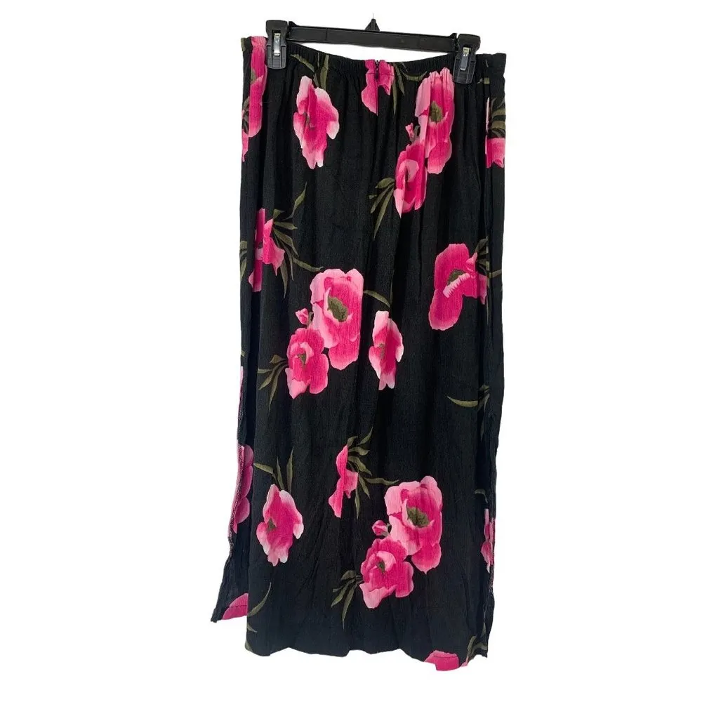 George Women's Black with Pink Flowers Top & Skirt Set Size 18W - Image 7