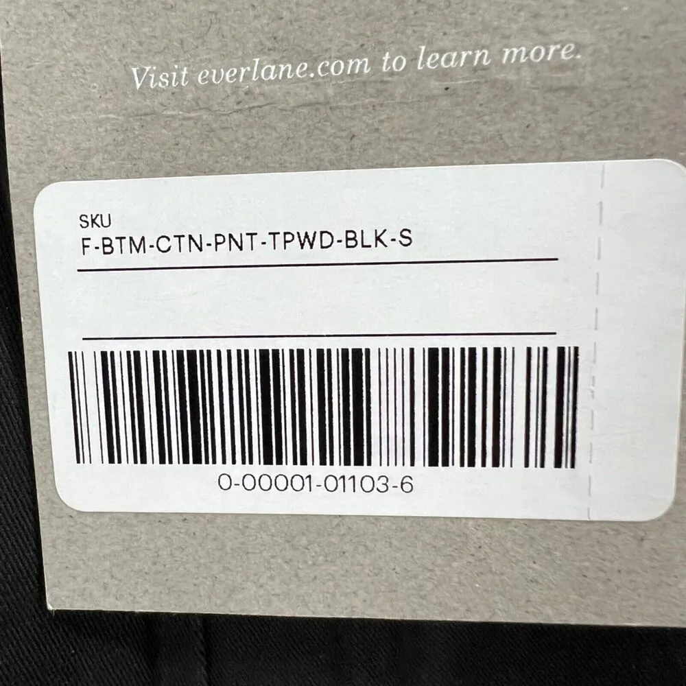 Everlane  Easy Pants Womens S Black Twill Pull On Straight Cuffed Minimalist - Image 11