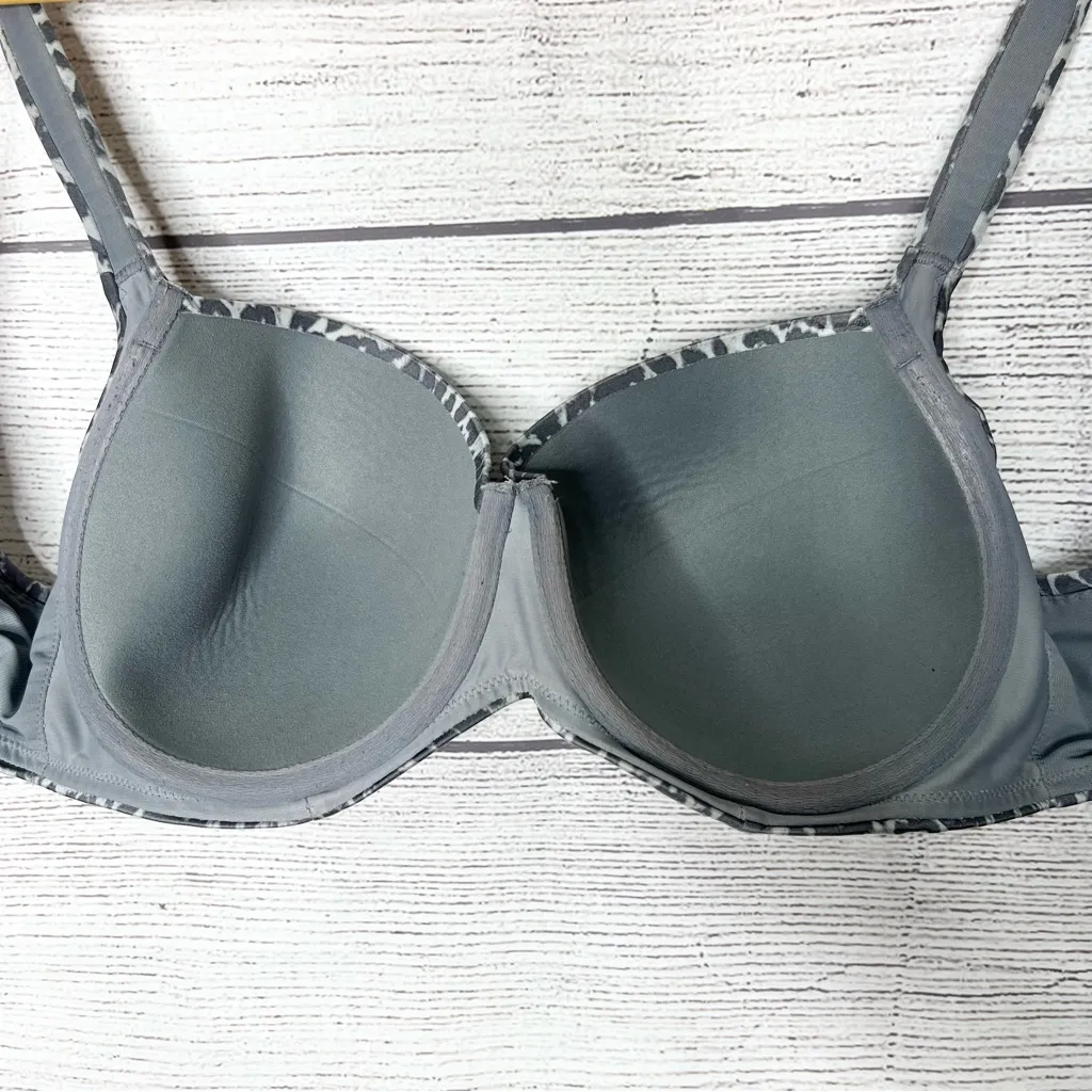 SOMA Stunning Full Coverage Bra Taupe Gray Leopard Print Size 36DD Black - Image 8
