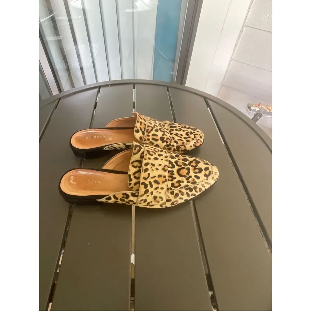 Halogen Violet Leopard Calf Hair Mules Size 8.5M - Image 16
