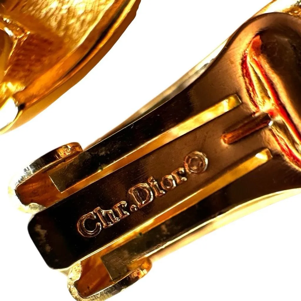 Vintage Christian Dior Blue Glass & White Enamel Clip - Image 4