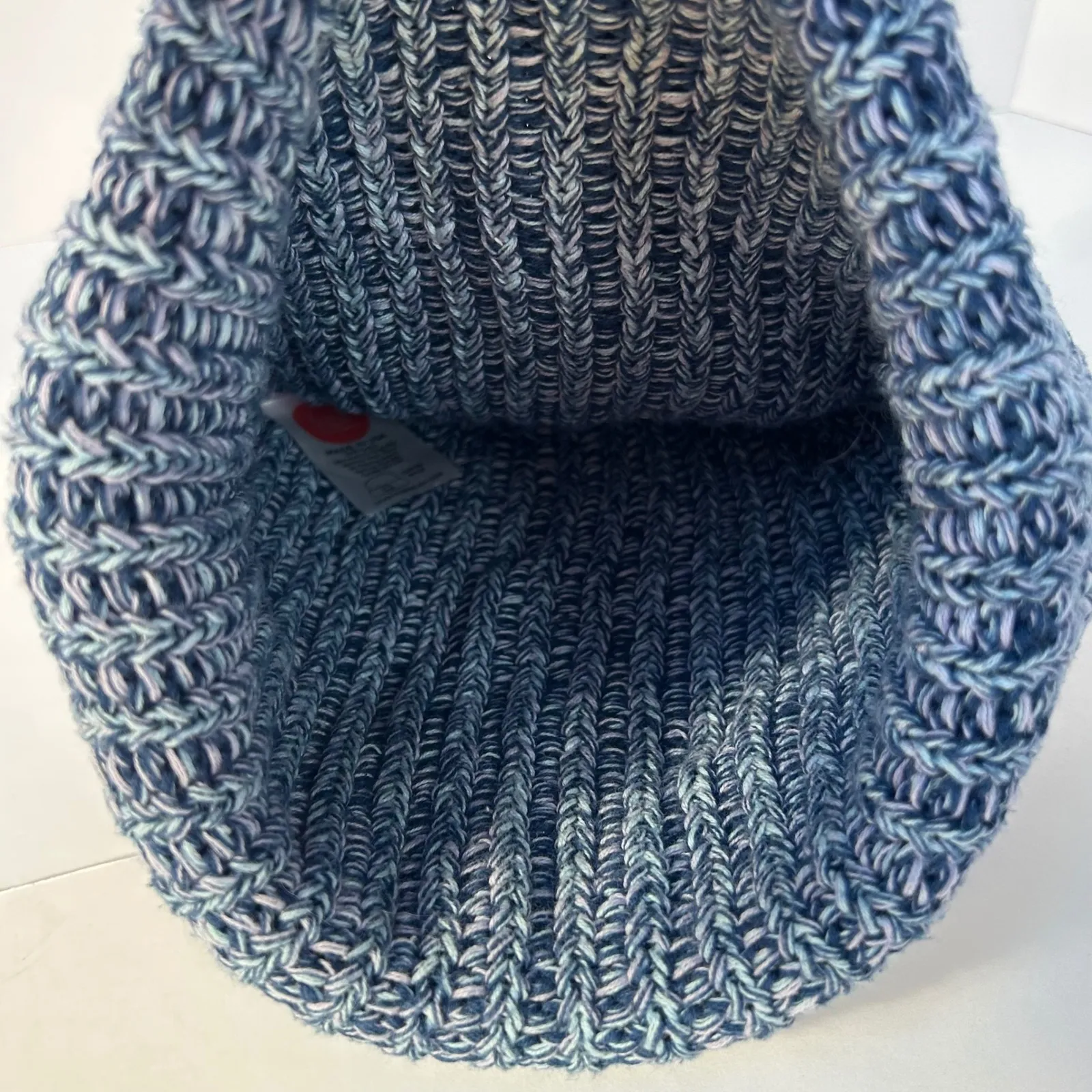 Love Your Melon Speckled Knit Beanie Hat Blue White - Image 4