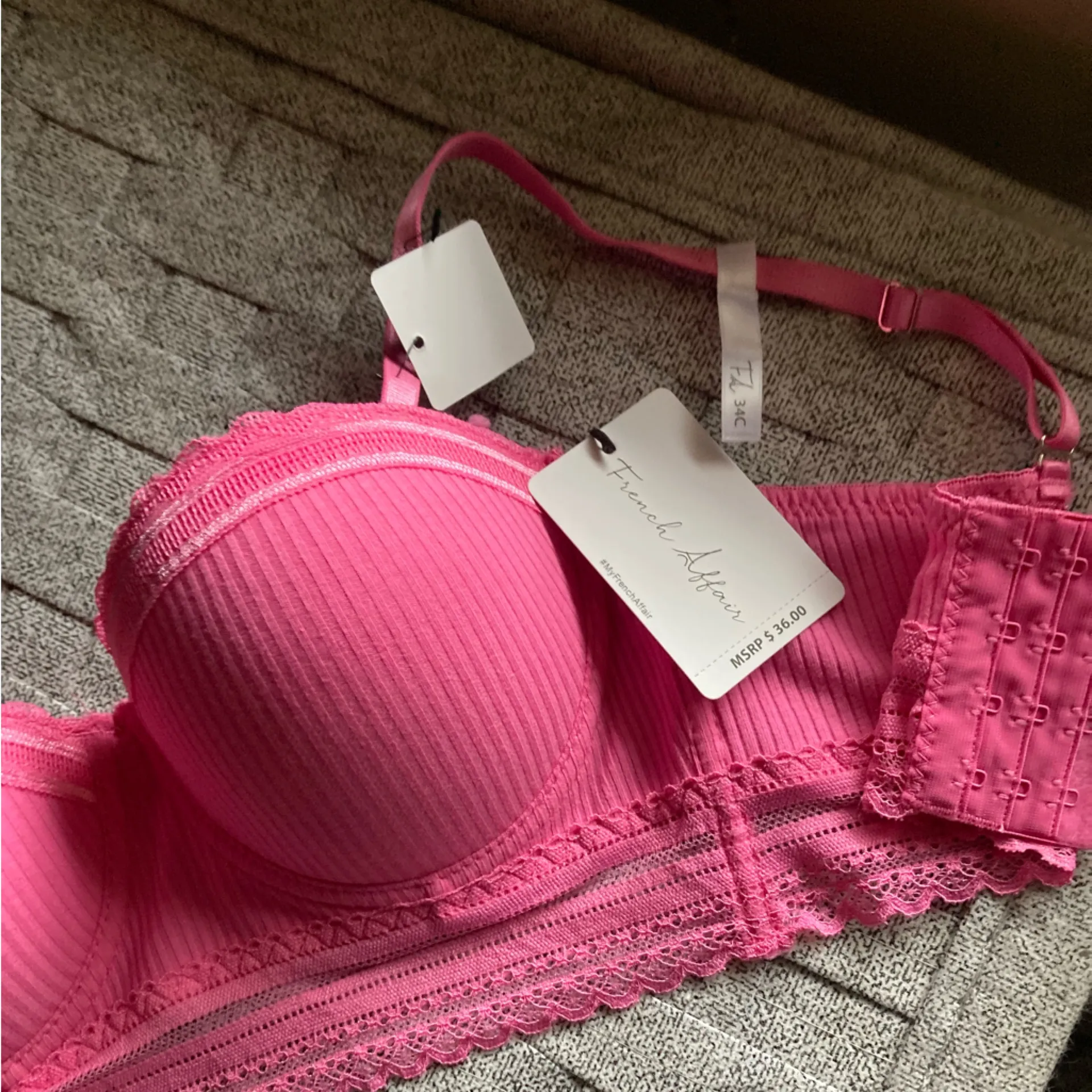 Pink Lace Bra Top Size 34C - Image 2