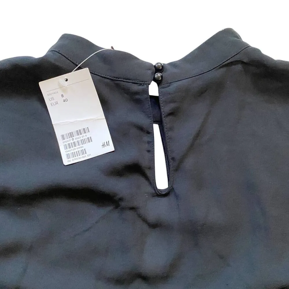 H&M Chiffon Dress With Floral Embroidery Boho NWT - 8 - Image 7