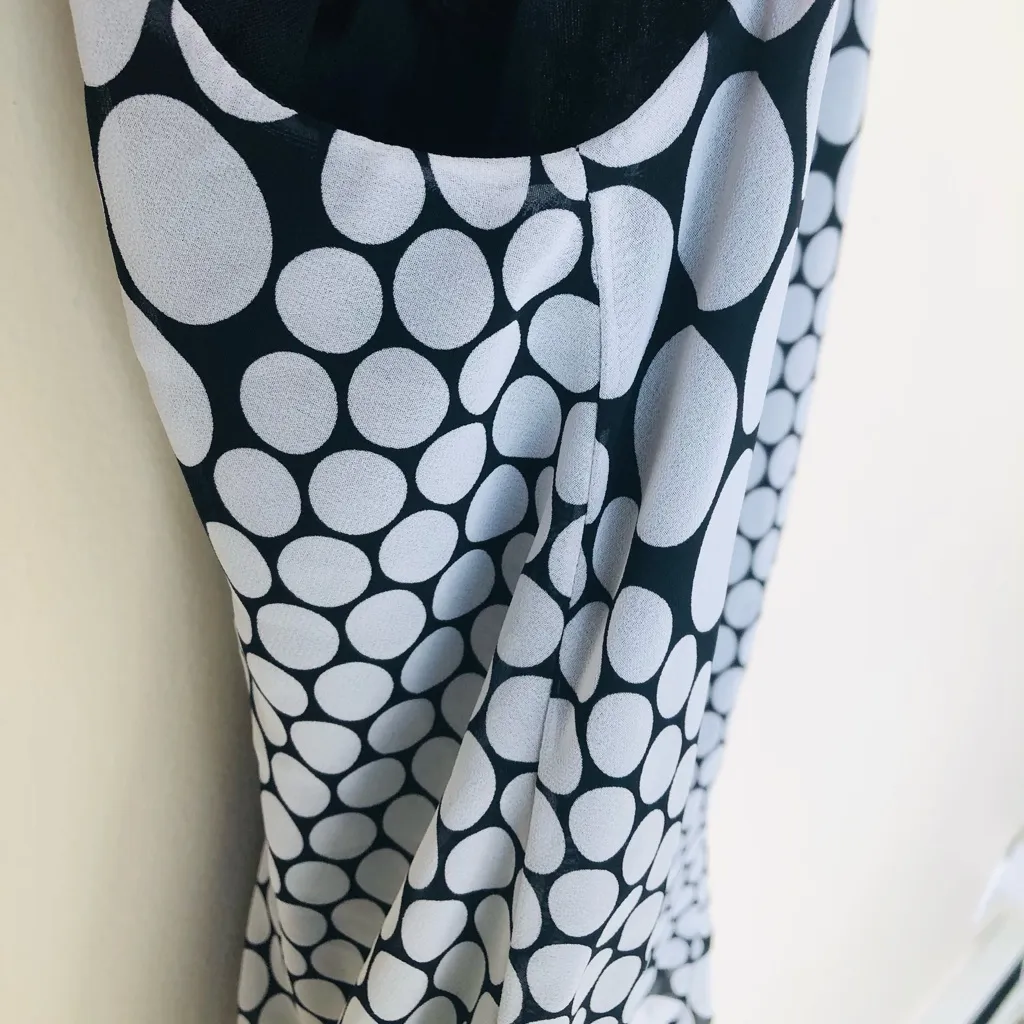 AB Studio Black and White Polka Dot Women's Top Size M - Image 4