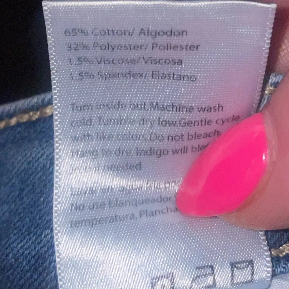 Risen Jean Shorts Star Patterned Denim Women Small Light Acid Wash High Waist Blue - Image 12