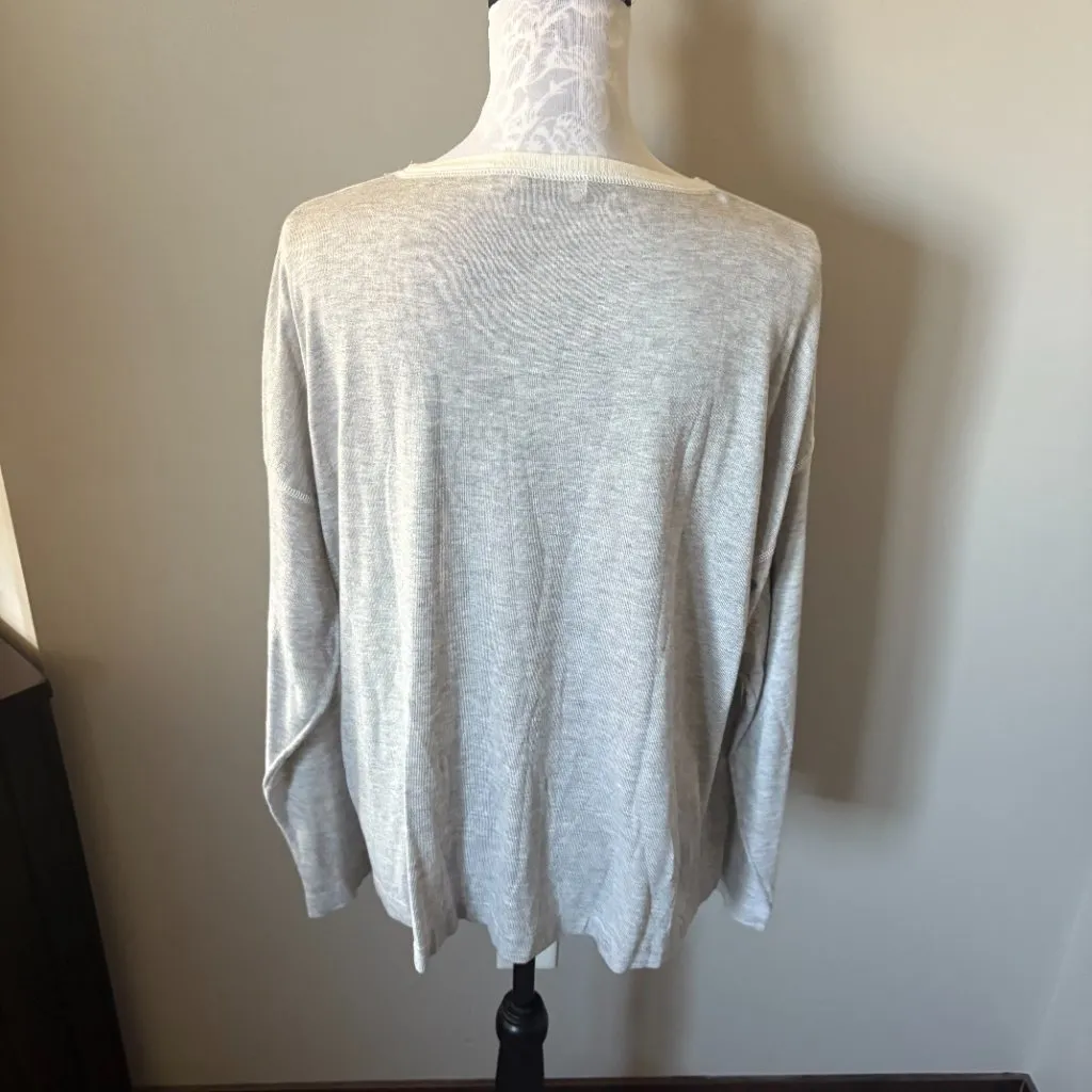 Mersea Womens Sweater Gray Cashmere Blend Long Sleeve Crewneck One Size Size undefined - Image 4