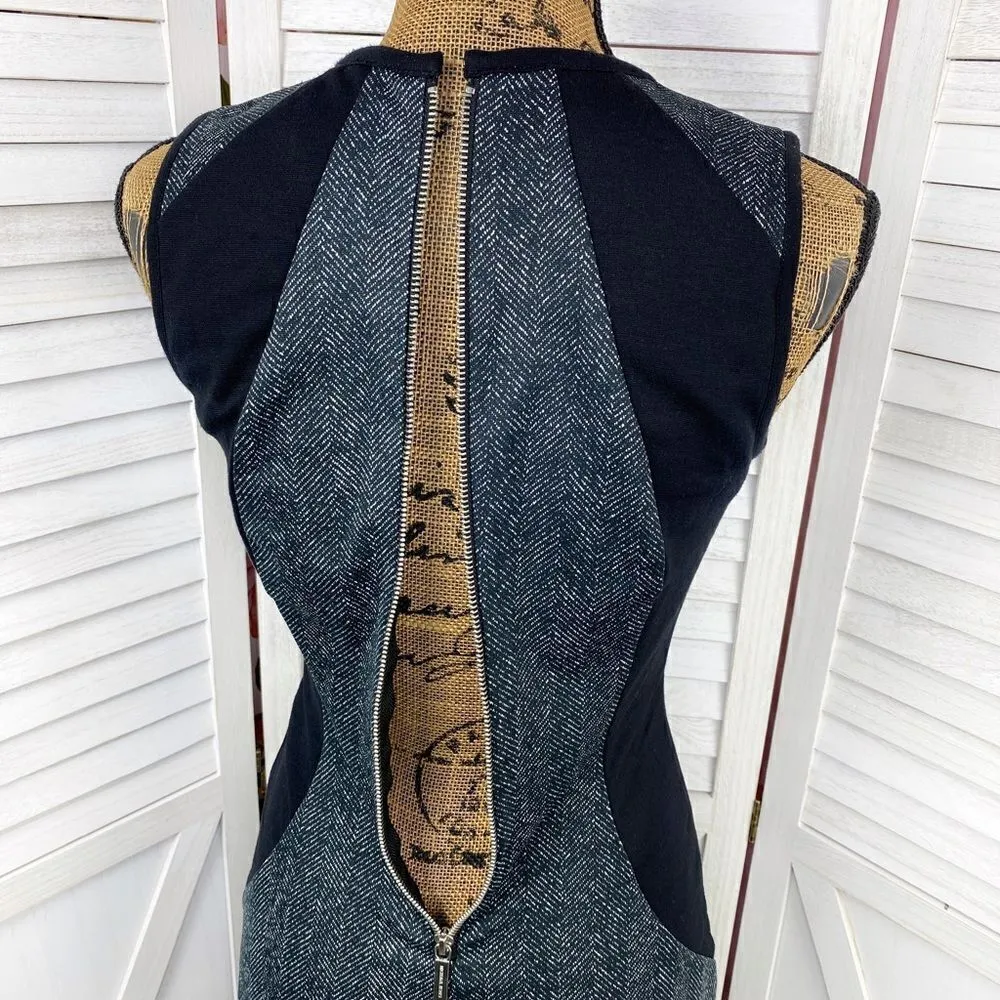 Michael Michael Kors Landsdown Herringbone Panel Dress Black 0 Black - Image 8