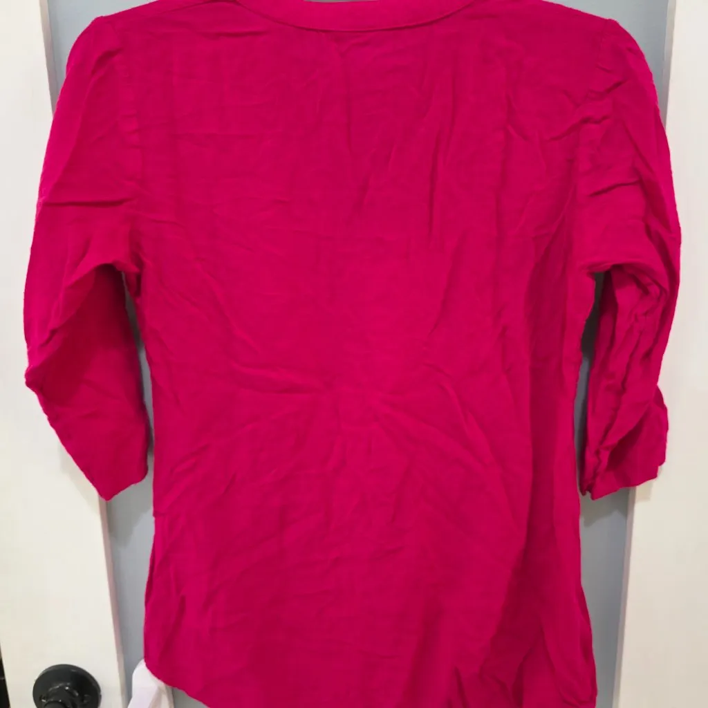 Soch Hot Pink Blouse – Women’s Small 3/4 Sleeve Popover Top - Image 8