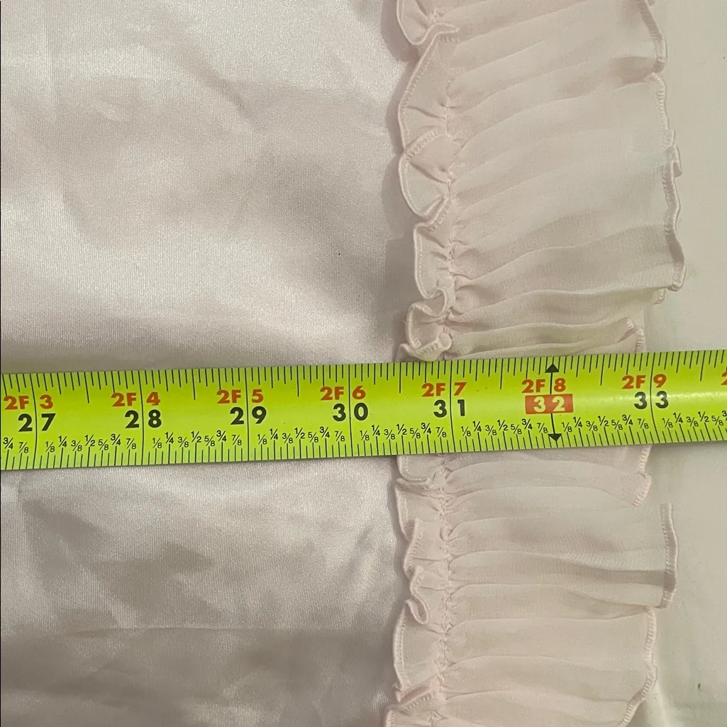 Linea Donatella Pink Satin Chemise Nightgown Lace Ruffle Hem Womens Medium - Image 8