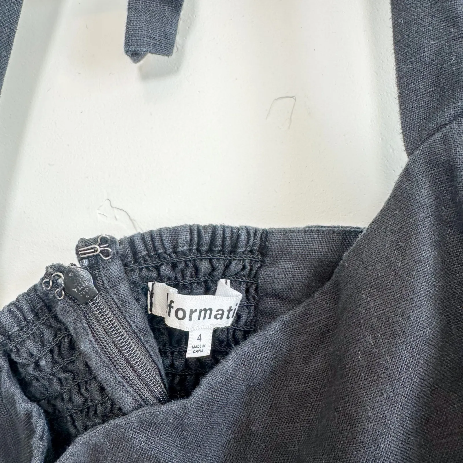 Reformation | Isha 100%‎ Linen Halter Tie Mini Coastal Dress in Black Size 4 - Image 6