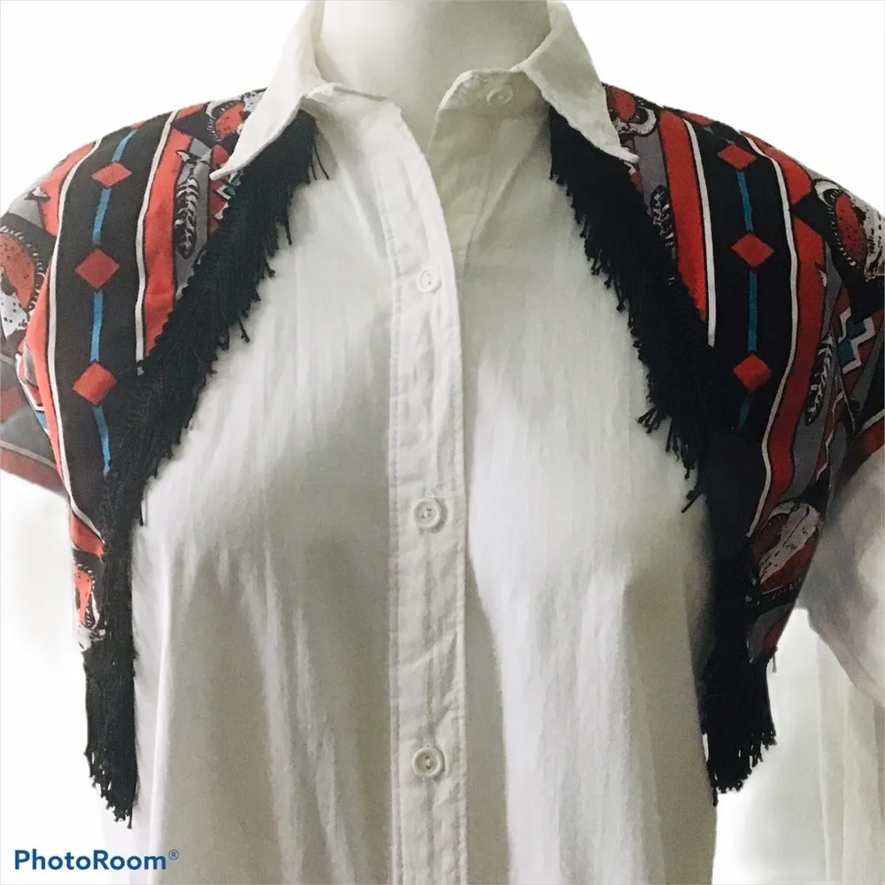 Sas’sa vintage fringed rodeo shirt White Size M - Image 8
