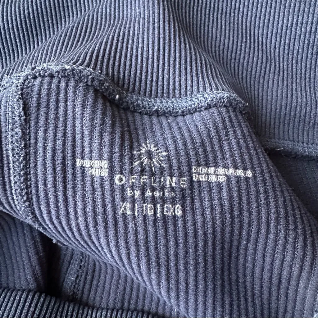 Aerie Offline High Waisted 7/8 Ribbed Legging Size XL Navy Blue - Image 4