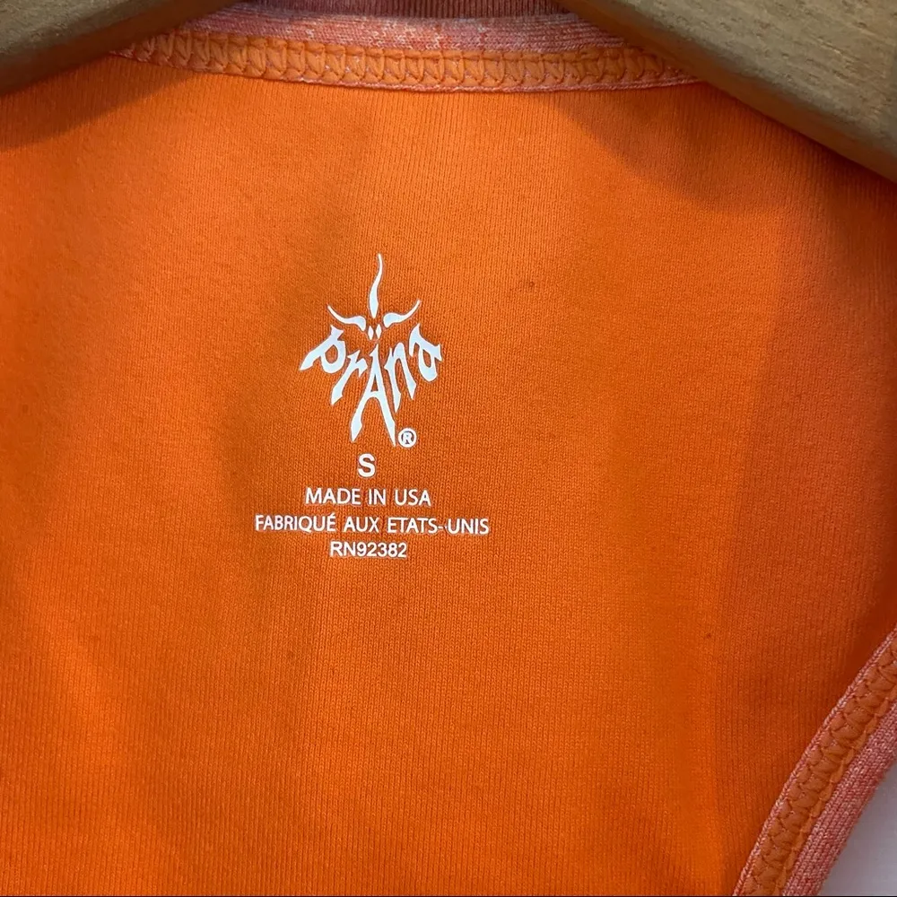 PrAna V Neck Orange Racerback Tank Top. Size Small - Image 3