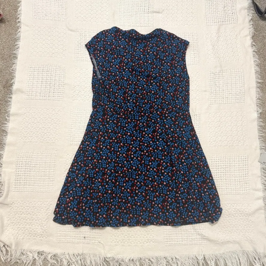 Boden 14 Easy Jersey cap sleeve floral shirt dress D3 3149 Blue - Image 6