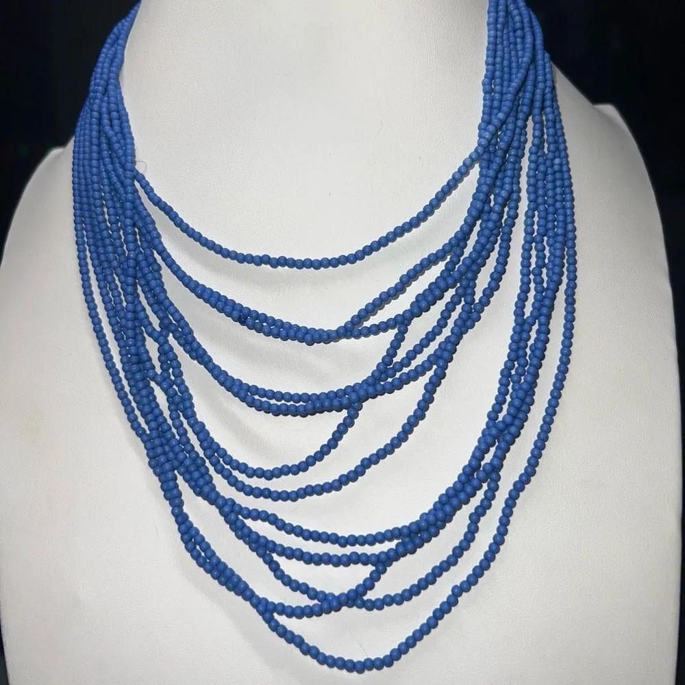 Vintage Gold Tone Swirl with Cabochon Purple Glass Brooch Blue - Image 2