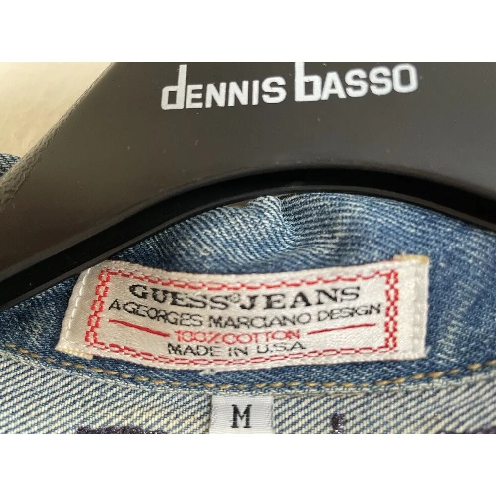 Vintage Guess Ageorges Margano Cropped Denim Jacket USA Y2k 90’s Women’s Medium - Image 5