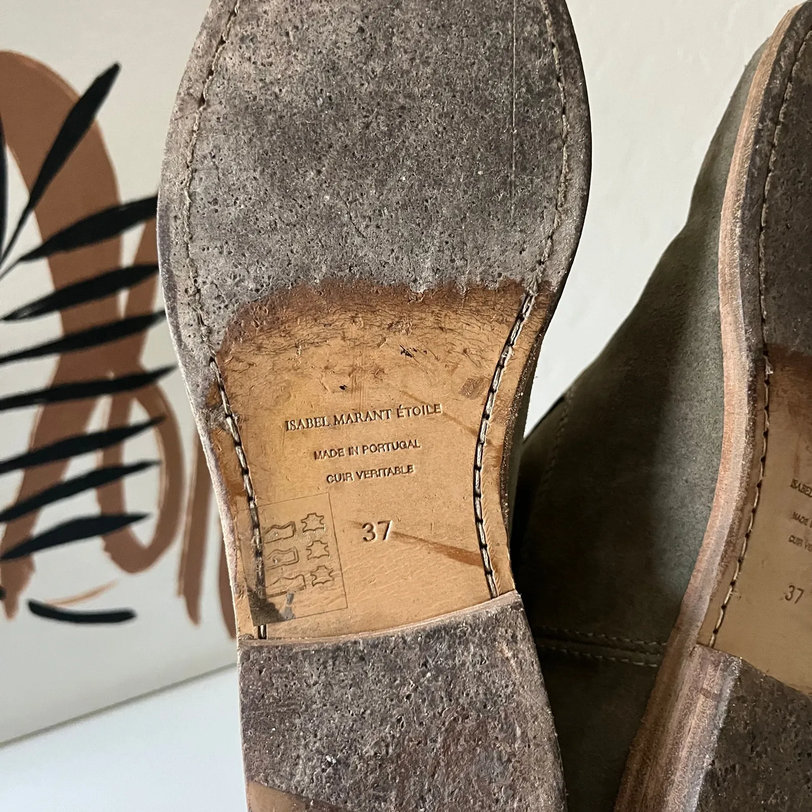 Isabel Marant Crisi Olive Green Suede Leather Ankle Boots Women’s Size 37 - Image 7