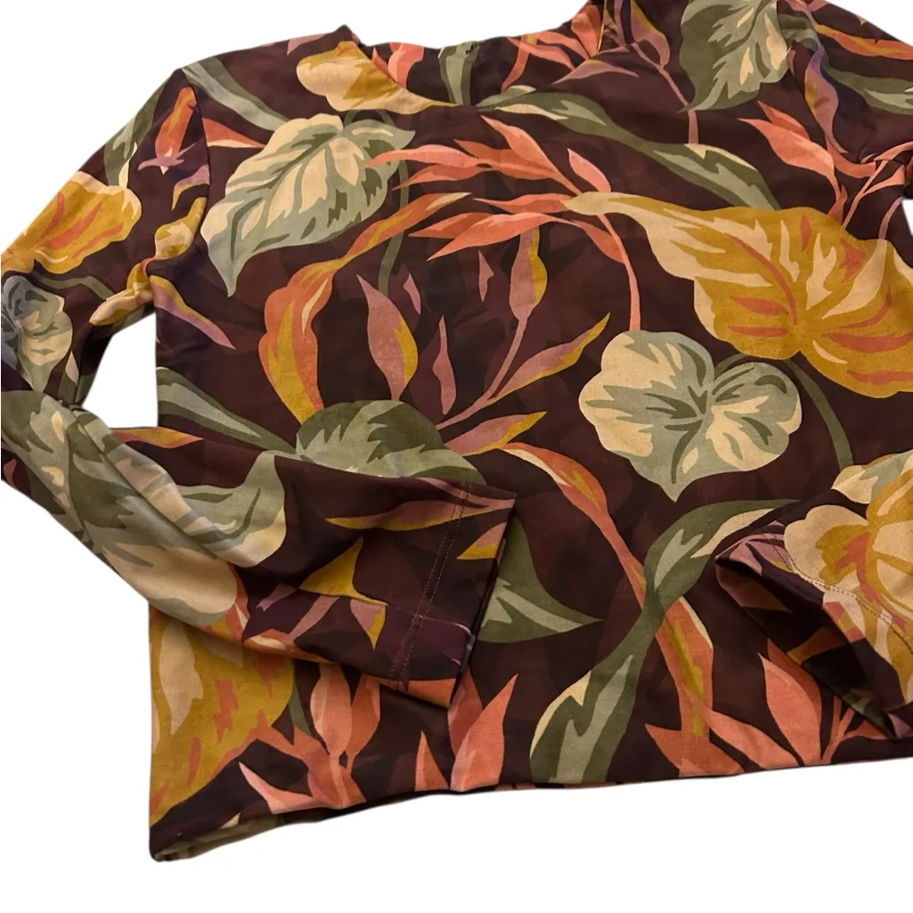 New Mikoh Free People Jeju Surf Rash Guard Long Sleeve Medium Tropical floral - Image 4