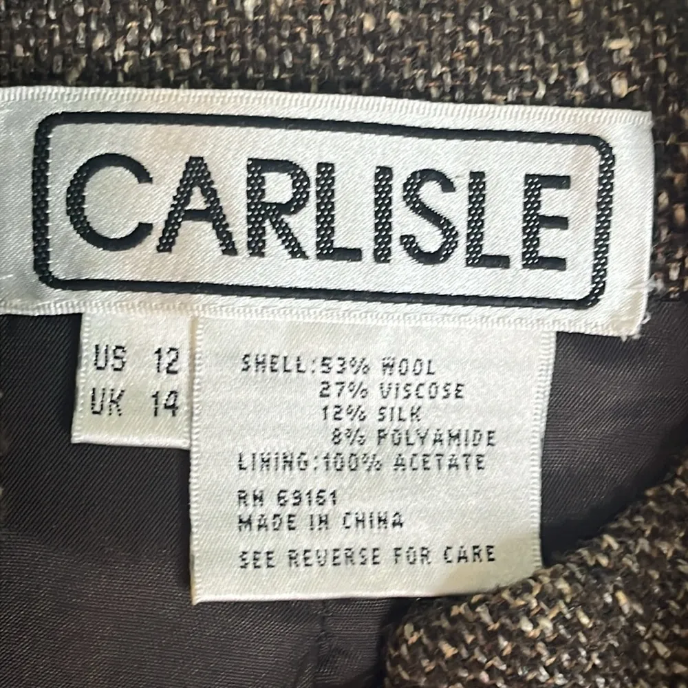 Carlisle Gray Tweed Double-Breasted Wool Silk Blazer - Image 3