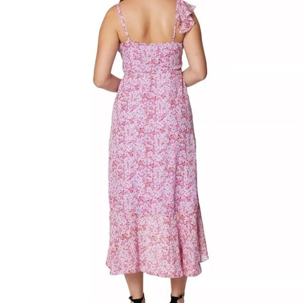 Laundry By Shelli Segal Dress Womens Size 12 Pink Floral Sleeveless Wrap Front - Image 2