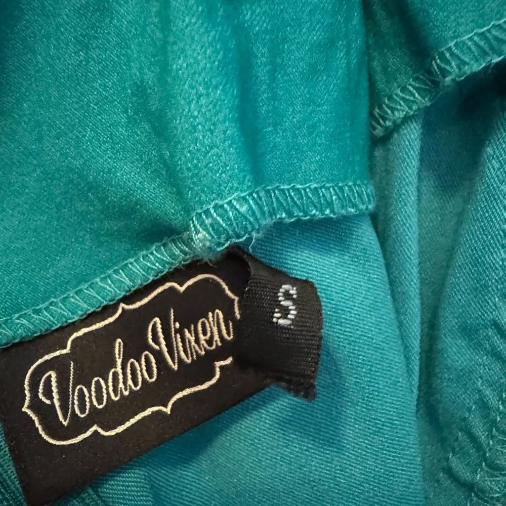 Voodoo Vixen Teal Dress with White Details - Image 6