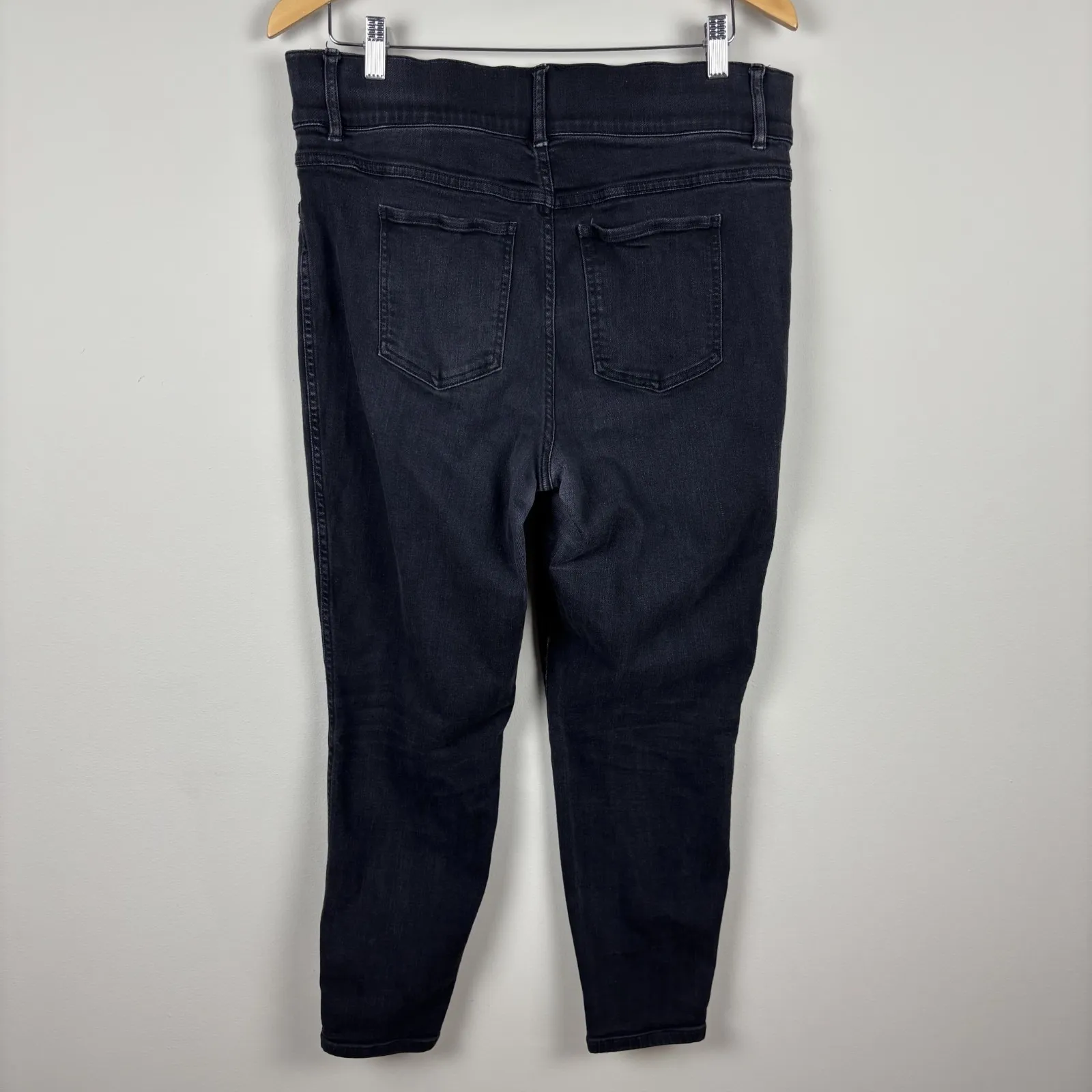 Spanx Jeans Womens 1X Charcoal Black Skinny Ankle Elastic‎ Waist Pull On Stretch - Image 6