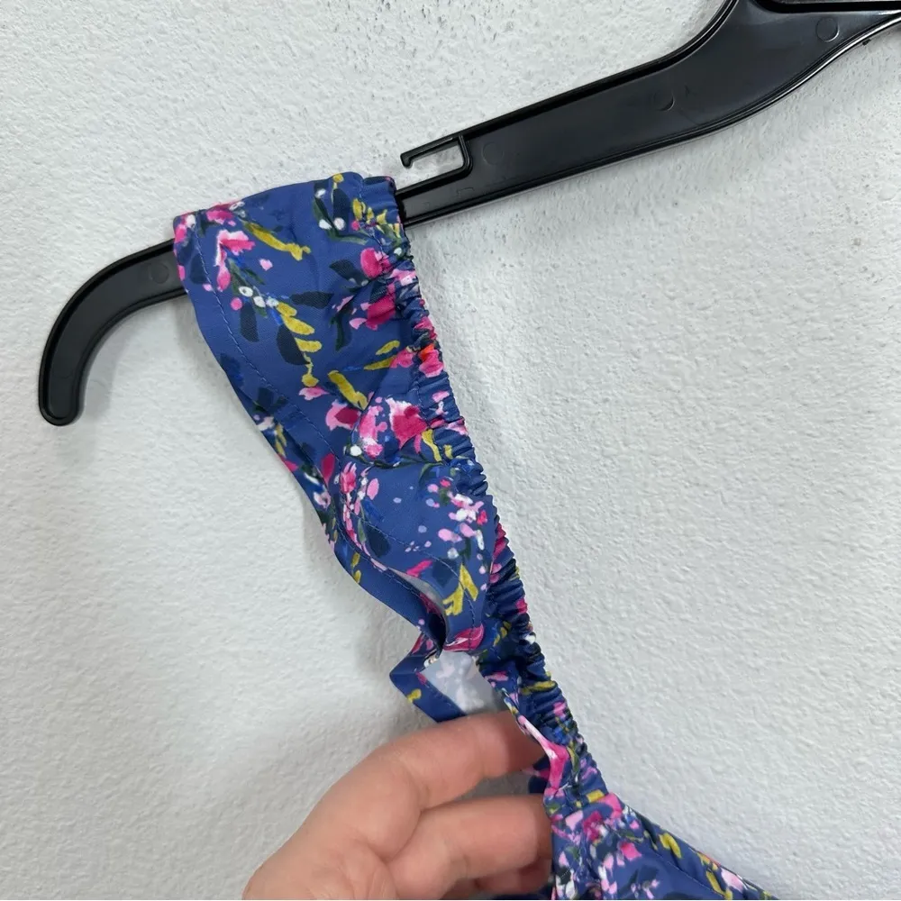 French Connection‎ Women's Size Small Tank Blue Ruffle Floral Delicate Feminine - Image 3